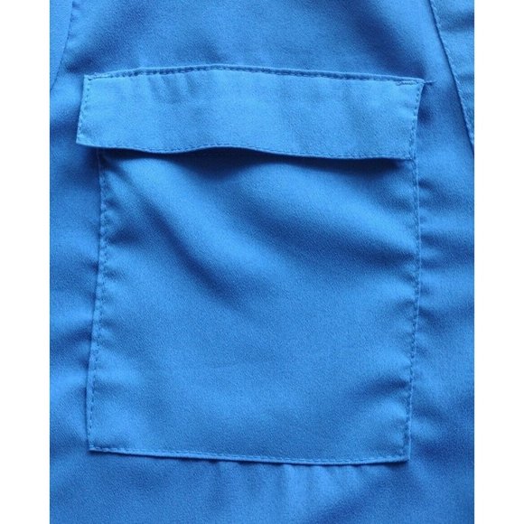 Fylo Top Womens Large Button Up Tab Sleeves Pockets Shoulder Tabs Office - Picture 14 of 16